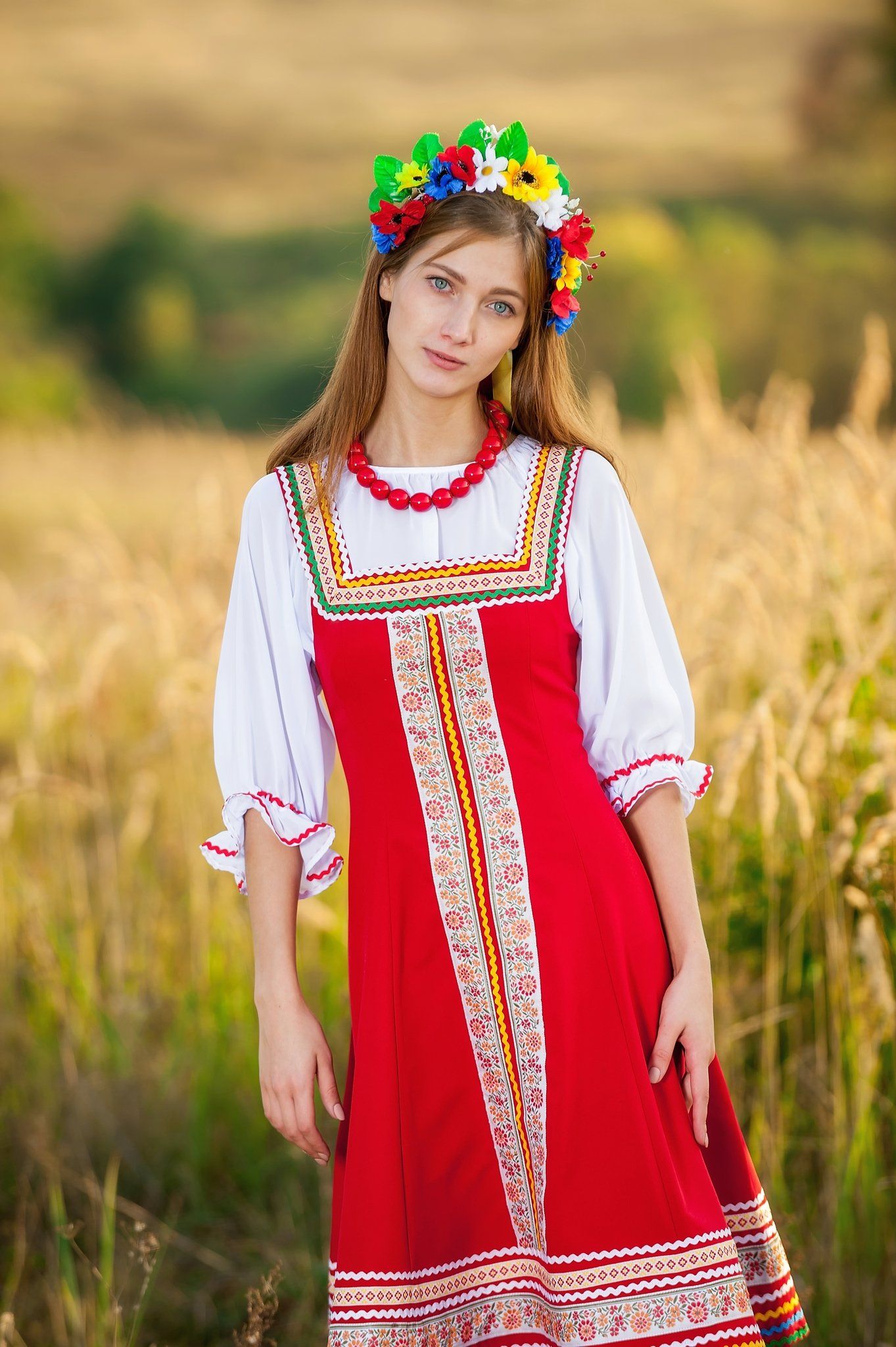 Women in Slavic costumes in Ansan